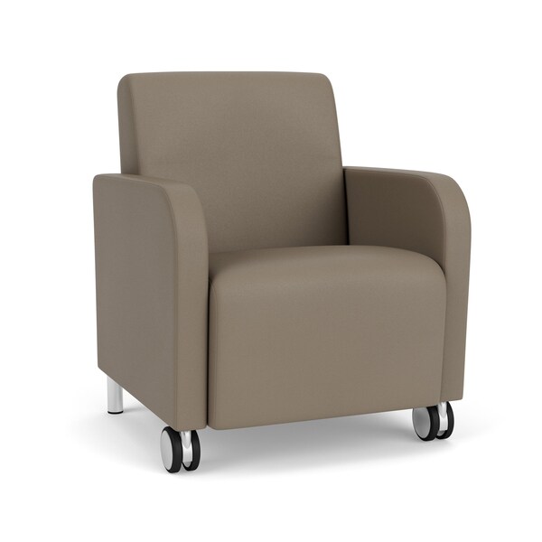 Lesro Siena Lounge Reception Guest Chair w/ Front Casters, 27 in W 29.5 in L 32.5 in H SN1101 - main